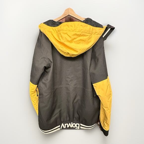 Analog Greed Jacket Men’s XL Black & Yellow Waterproof Snowboard Coat - Picture 2 of 4